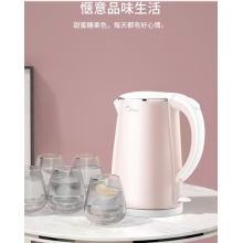 美的（Midea）電水壺?zé)崴畨仉姛崴畨?04不銹鋼1.7L容量暖水壺?zé)畨貎籼鸺矣么笕萘块_水壺智能自動斷電1705b